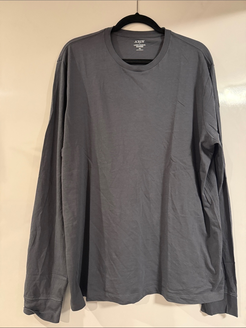 J. Crew Men’s Long-Sleeve Crewneck T-Shirt - Charcoal